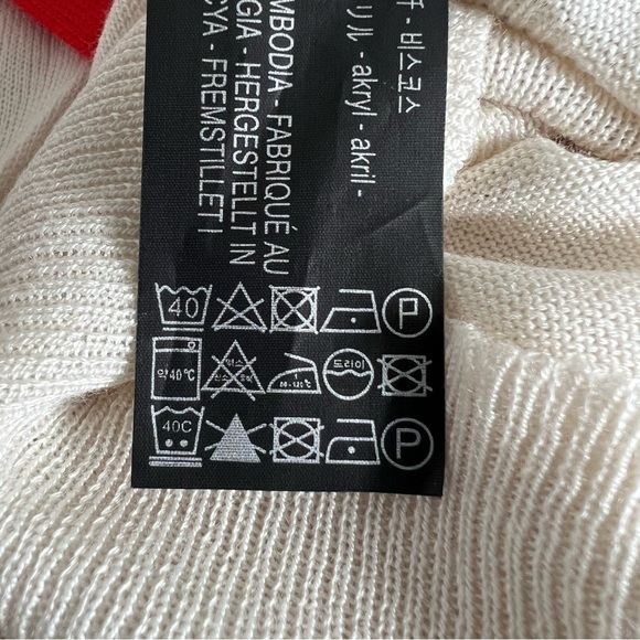 Zara Knit Colorblock Viscose Blend Tunic Sweater Lightweight Orange Ivory Fall S - Picture 11 of 12